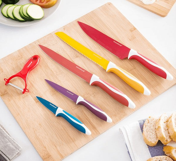 5 darabos kerámia bevonatú késkészlet hámozóval