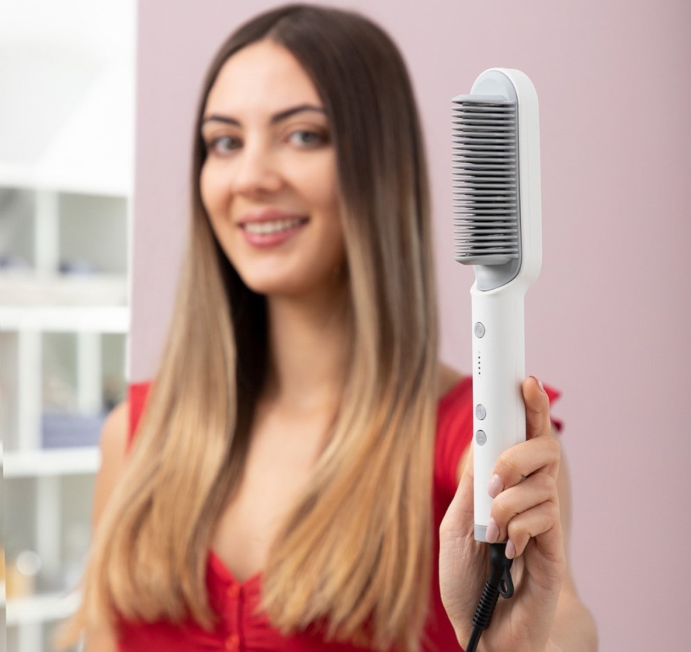 Kerámia hajegyenesítő kefe (InnovaGoods)