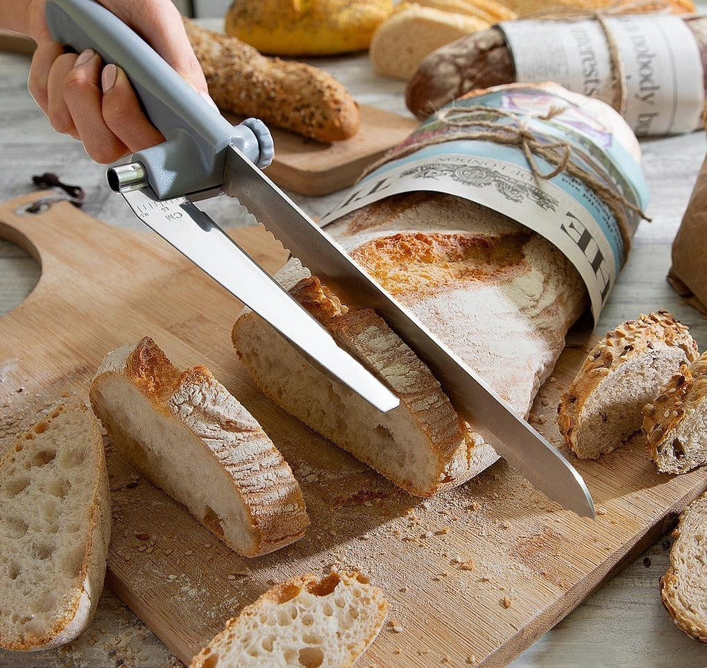 Kenyérszeletelő kés állítható vágásvezetővel (InnovaGoods)