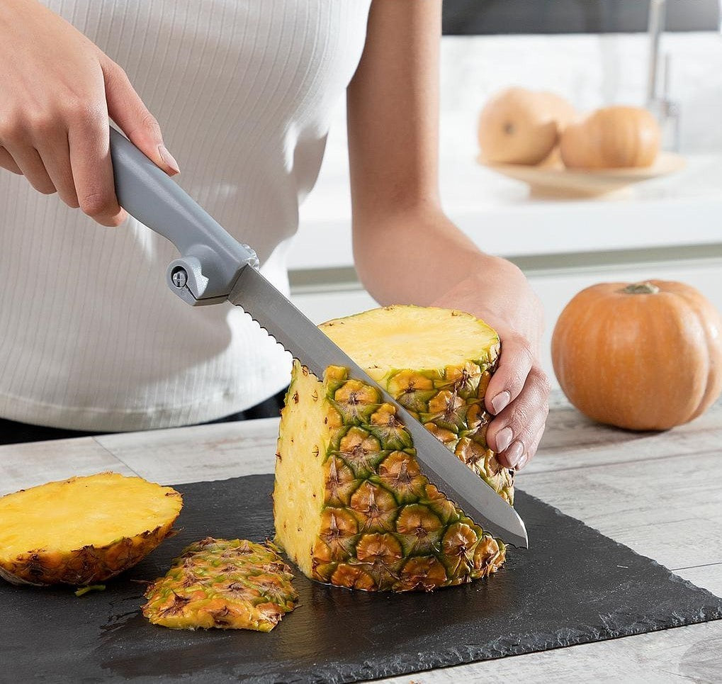 Kenyérszeletelő kés állítható vágásvezetővel (InnovaGoods)