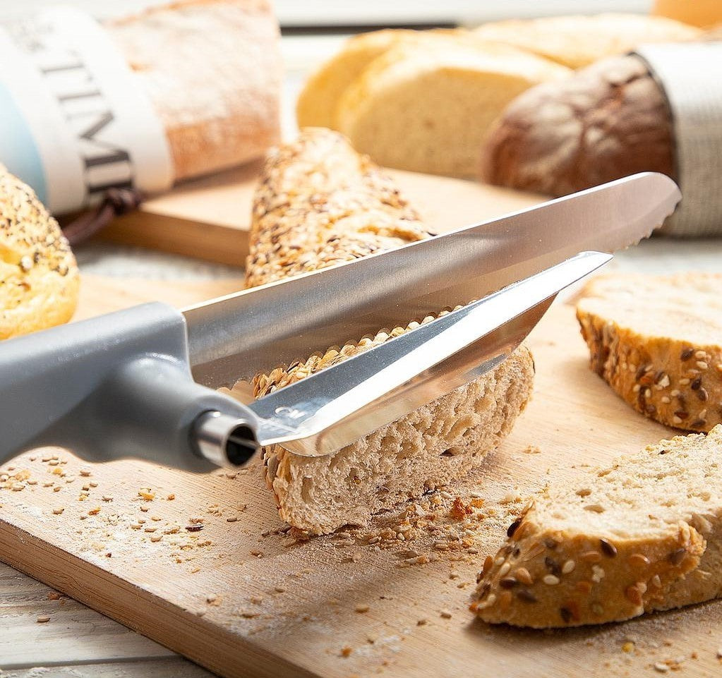 Kenyérszeletelő kés állítható vágásvezetővel (InnovaGoods)