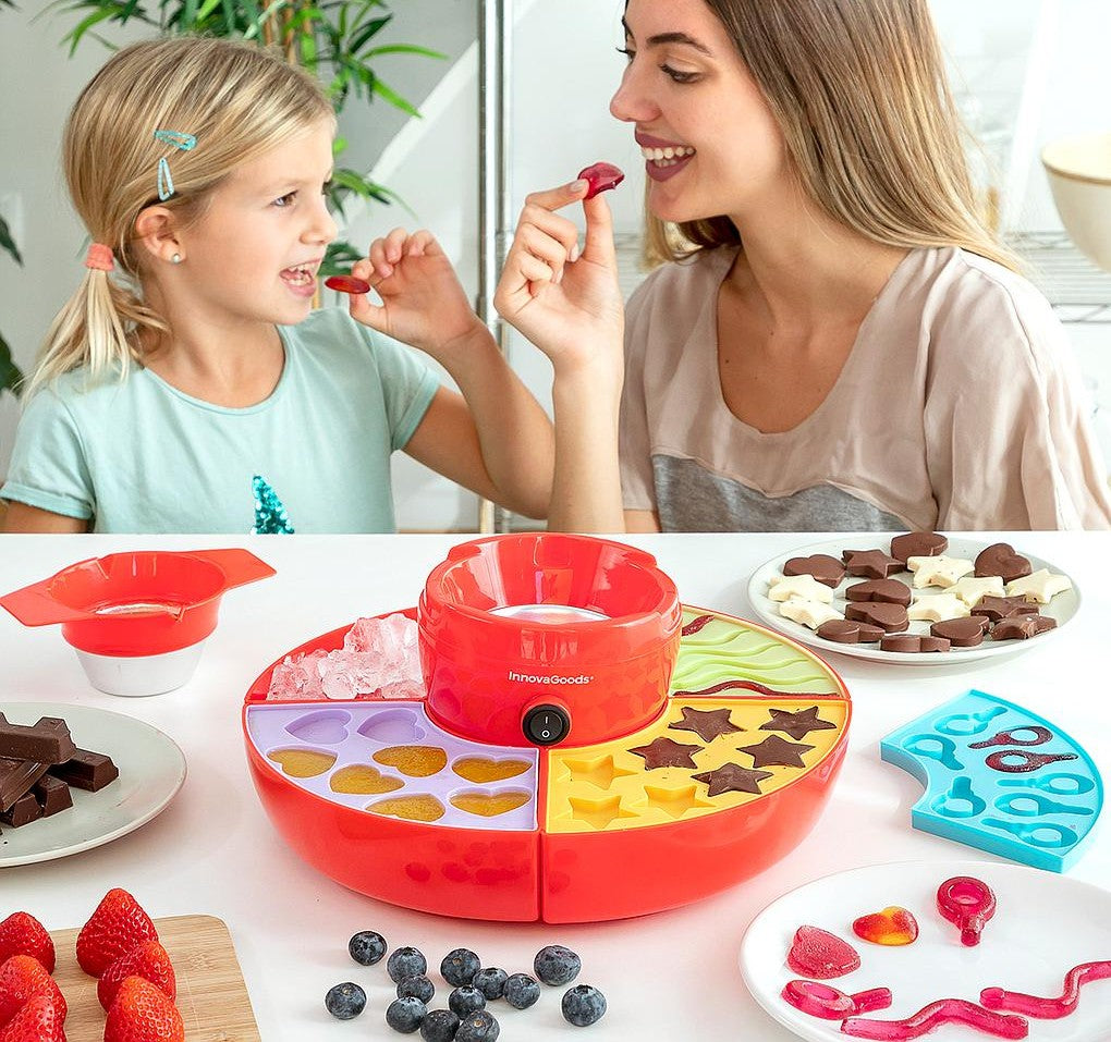 2 in 1 Gumicukor és csokoládéforma, fondü gép (InnovaGoods)