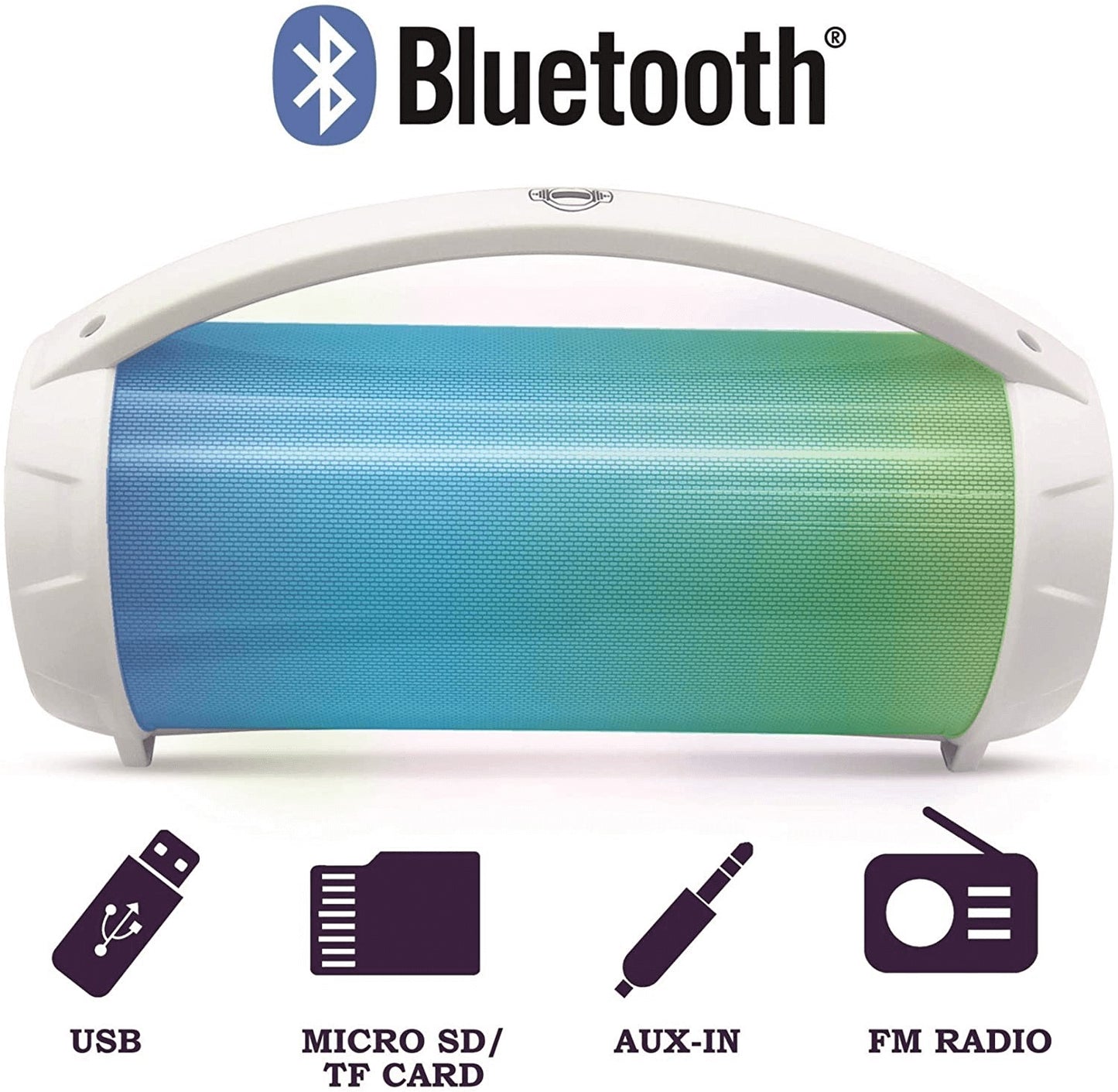 Világító szivárványos bluetooth hangszóró mikrofonnal