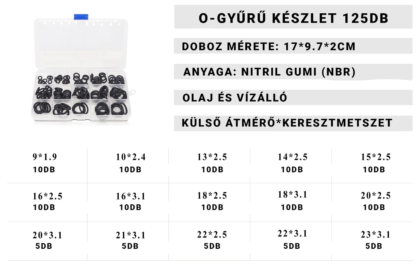 O-Gyűrű Készlet (125db)