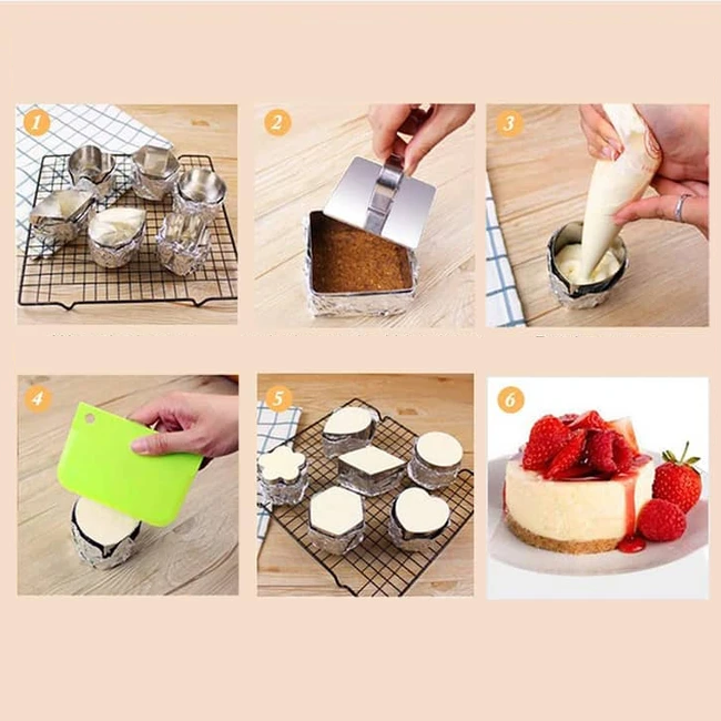 Rozsdamentes acél köralakú sütemény (Mousse) forma