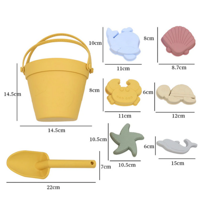 Színes szilikon homokozó szett (8db)