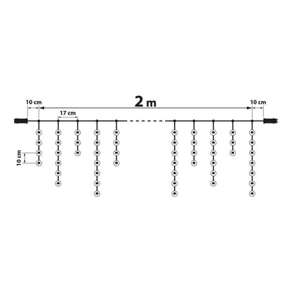 100 db LED-es fényfüzér 2,2 m 8 programmal