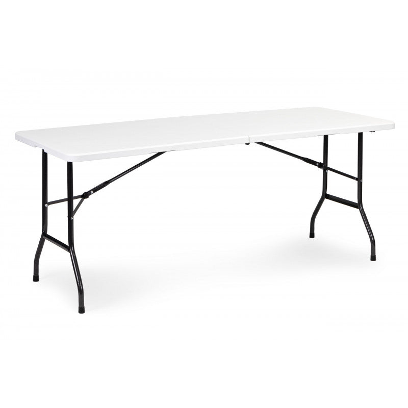 180 cm-es vendéglátó asztal + 2 pad fehér bankett készlet