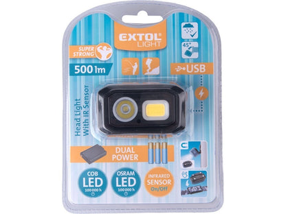 Extol Light Többfunkciós Osram+COB LED-es fejlámpa