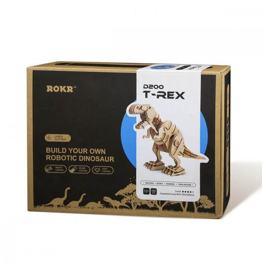 T-rex dínó interaktív fa puzzle