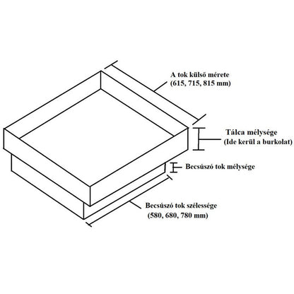 700x700mm rozsdamentes burkolható aknafedlap gázrugóval és vízelvezetéssel, 65mm tálcával