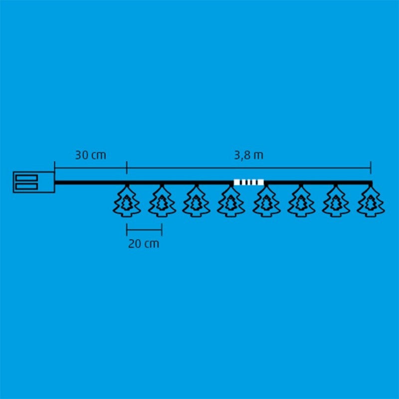 LED-es izzósor, fenyőfa alakú (3,8m)