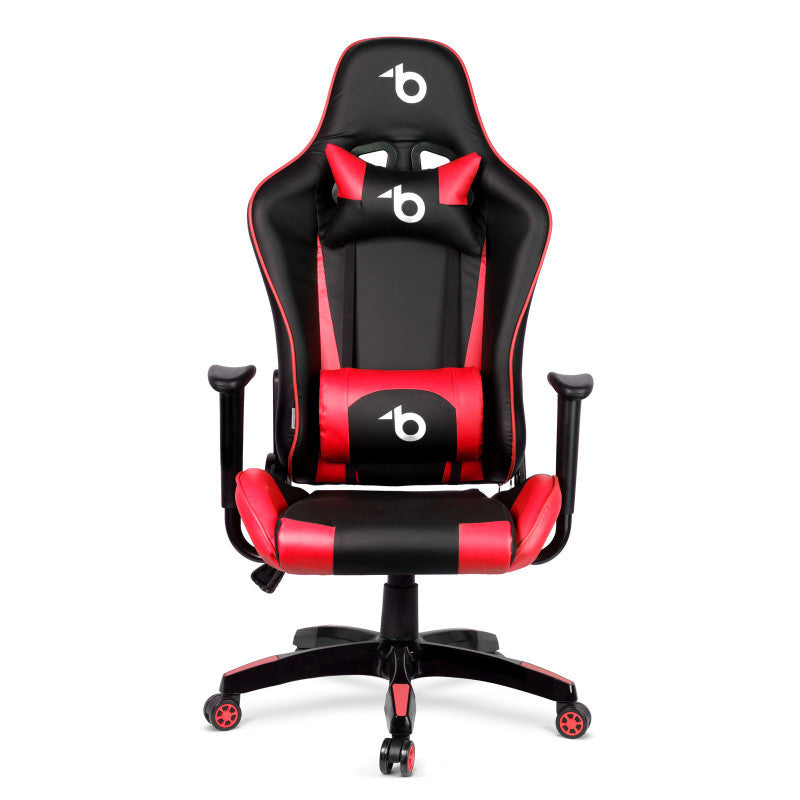 BeMaDa Gamer szék - derékpárnával, fejpárnával - piros