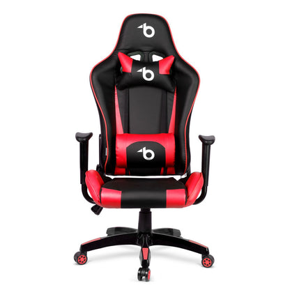 BeMaDa Gamer szék - derékpárnával, fejpárnával - piros