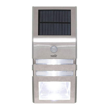 Home FLP30SOLAR napelemes LED lámpa, 30 lm, PIR mozgásérzékelő, 3-5m, 2 db hidegfehér SMD LED, energiatakarékos, fém + műanyag, 