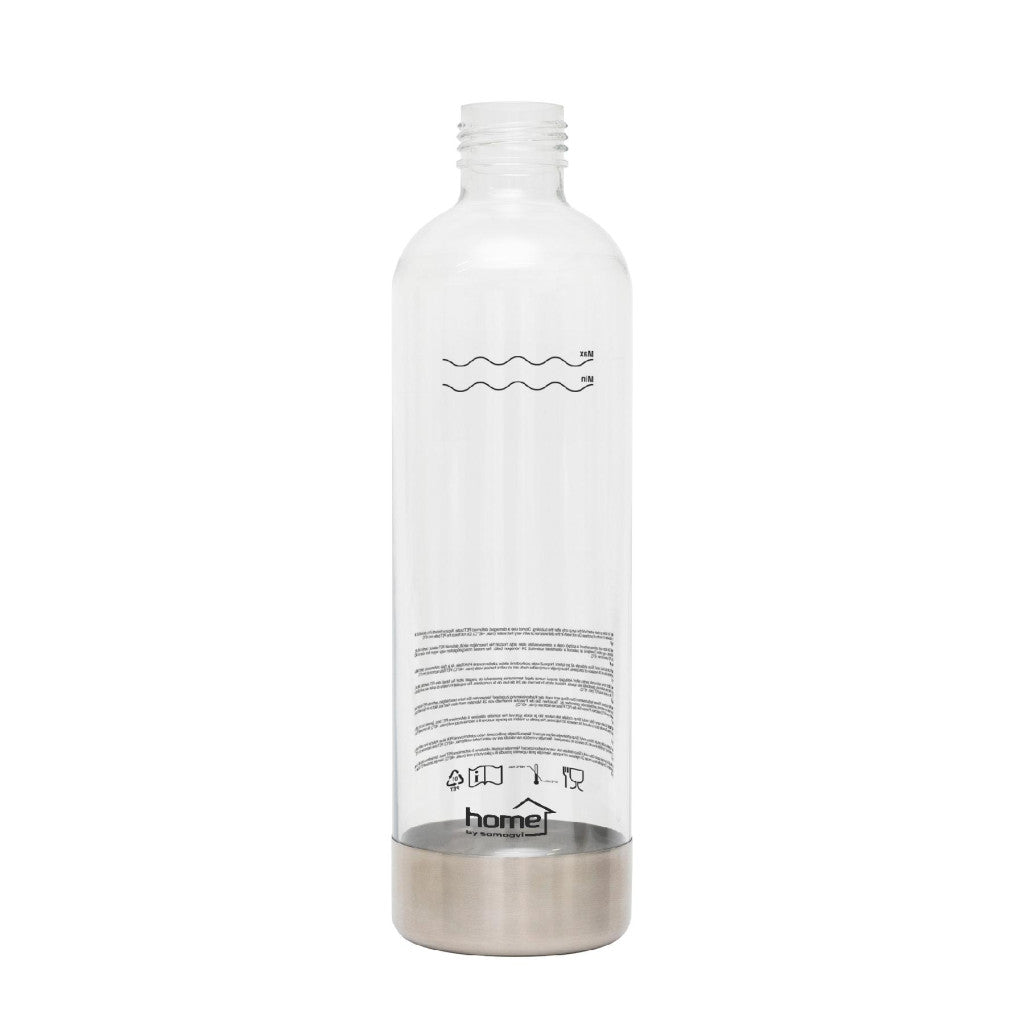 Home HGSZG1000P vizes palack, HGSZG1000 szódagéphez, BPA mentes, PET műanyag, rozsdamentes acél fedő és talp, 1 L, 850 ml szénsavasítható