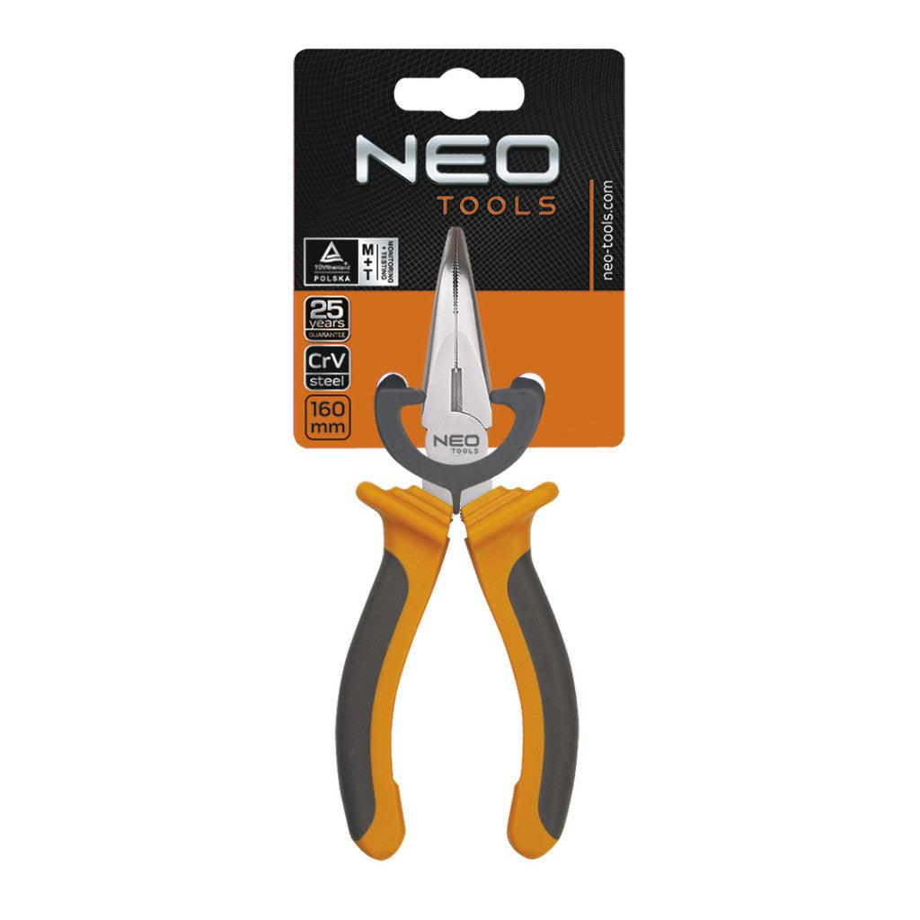 NEO TOOLS Hajlított CSŐRŰ FOGÓ 160MM 25 év garanciával 01-015