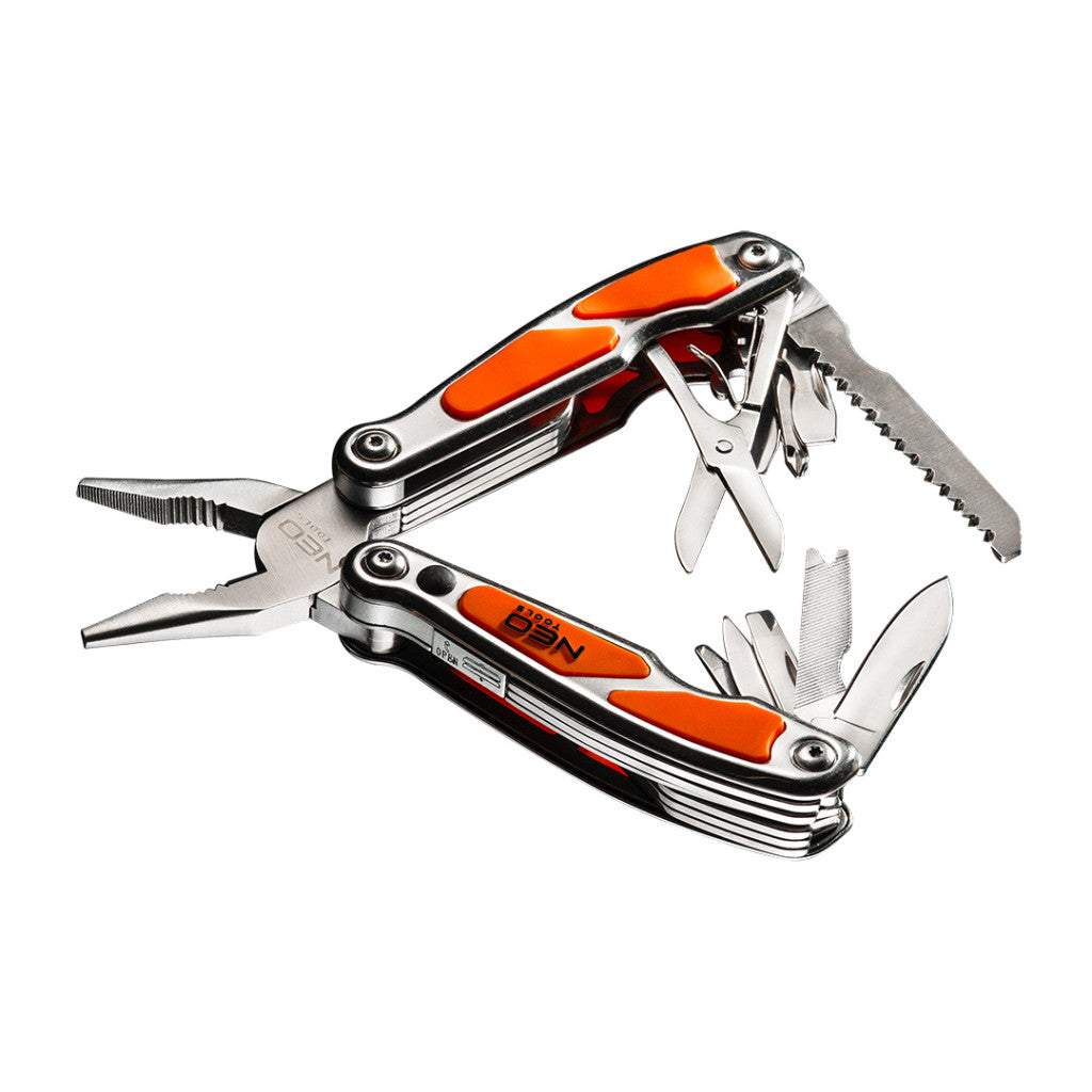 NEO TOOLS Multifunkciós szerszám, 12 funkció, beépített LED lámpa, nyitva/összecsukva: 155mm/100mm 01-026