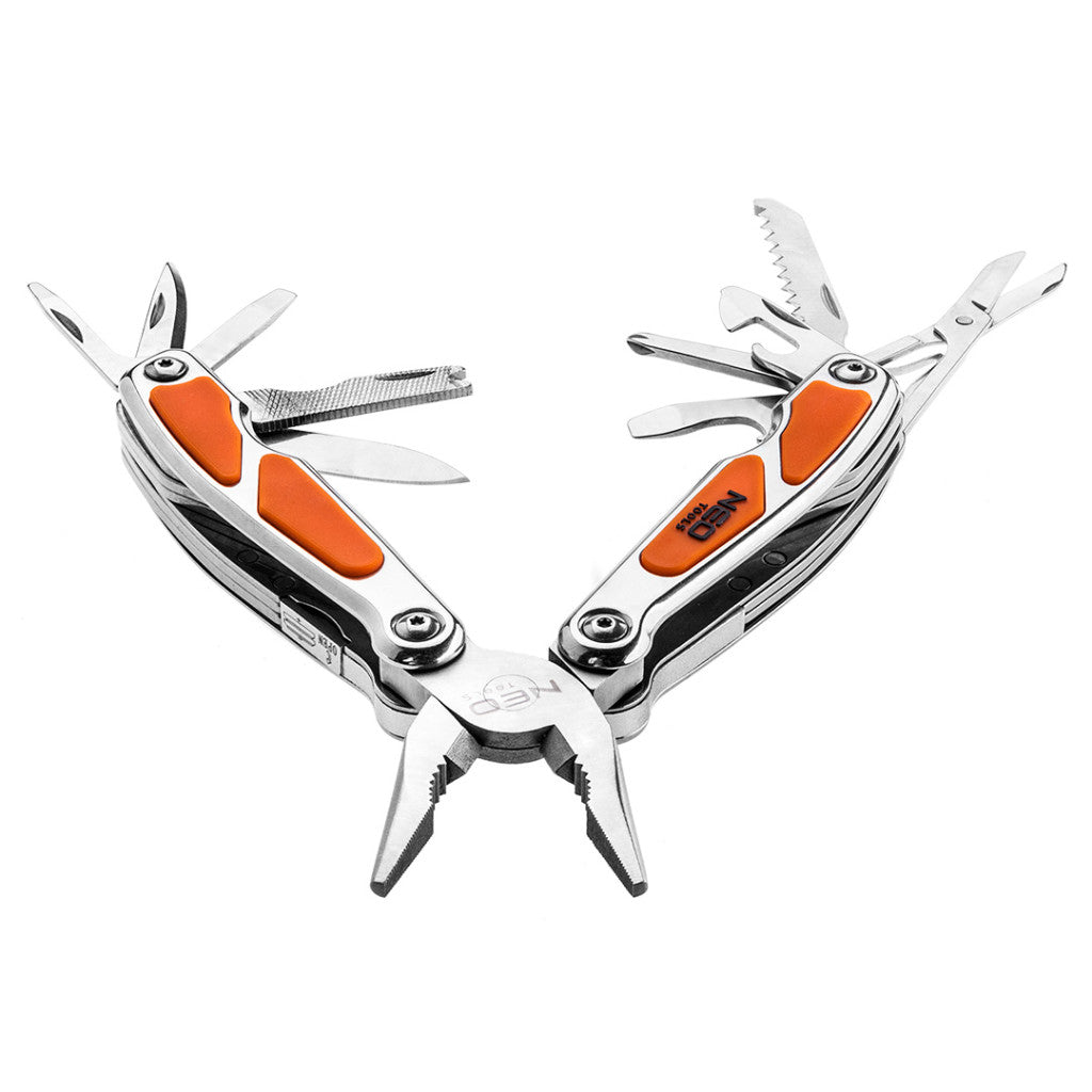 NEO TOOLS Multifunkciós szerszám, 12 funkció, beépített LED lámpa, nyitva/összecsukva: 155mm/100mm 01-026