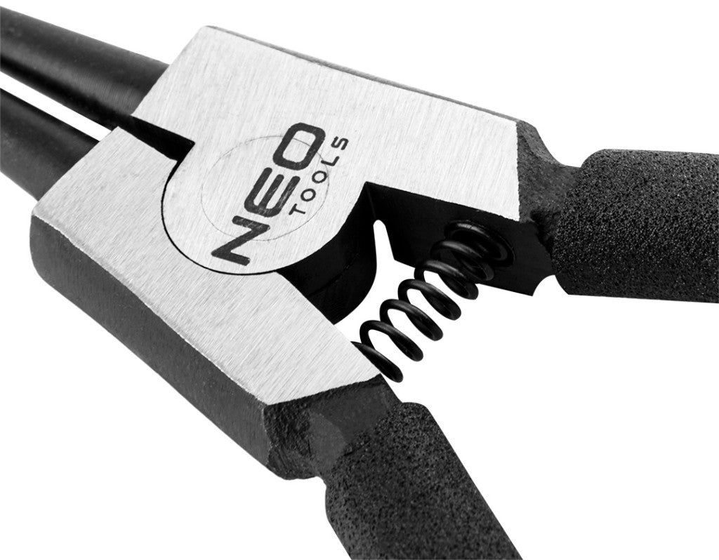 NEO TOOLS Zégergyűrű fogó 180mm, külső, egyenes, CrMo, 19 - 60mm, csúcs diameter 1,8 - 2,5mm 25 év garanciával 01-087