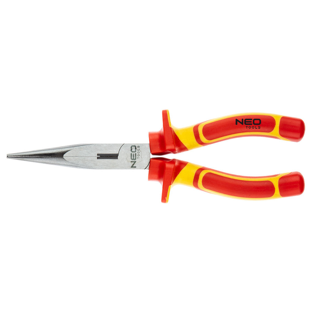 NEO TOOLS Hosszúcsőrű fogó 1000V, szigetelt, 200mm (8"), CrV, polírozott 25 év garanciával 01-225