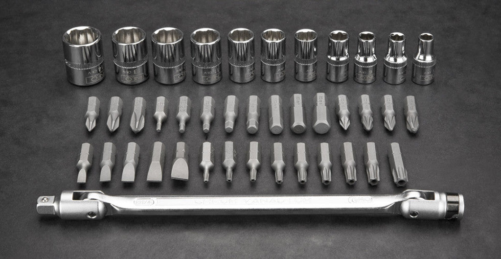 NEO TOOLS Dugókulcskészlet + bitkészlet 1/4", 41db 25 év garanciával 08-603