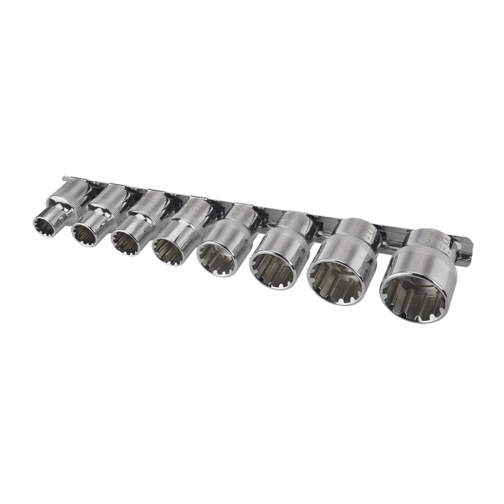 NEO TOOLS Dugókulcskészlet 8db 1/2" SPLINE 25 év garanciával 08-651
