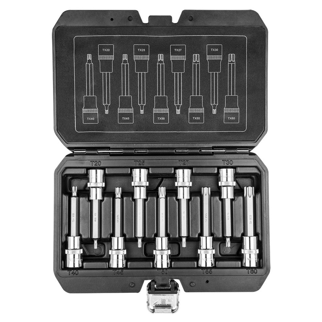NEO TOOLS Torxkulcs készlet 9db, 1/2" 100mm 25 év garanciával 08-708
