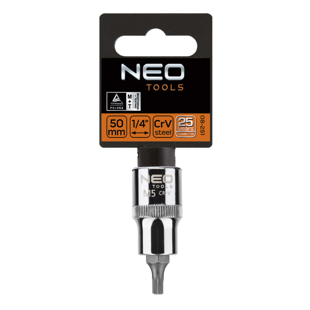 NEO TOOLS Spline dugókulcs 1/2", M5x55mm 25 év garanciával 08-730