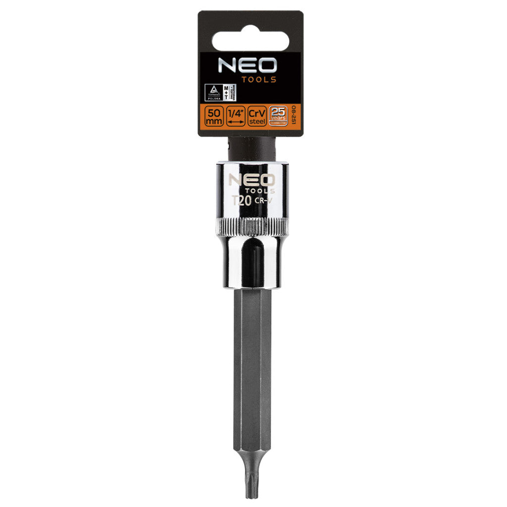 NEO TOOLS Torxdugókulcs 1/2'' T20, 100mm 25 év garanciával 08-760