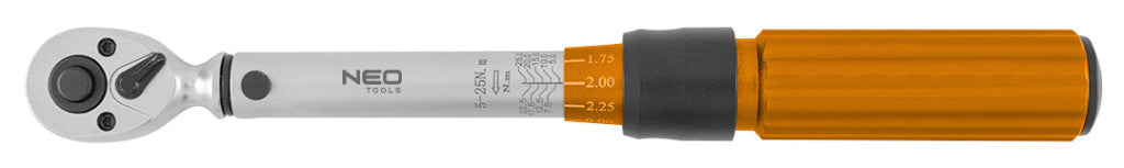 NEO TOOLS Nyomatékkulcs készlet 1/4", 5-25Nm, 21db 25 év garanciával 08-821