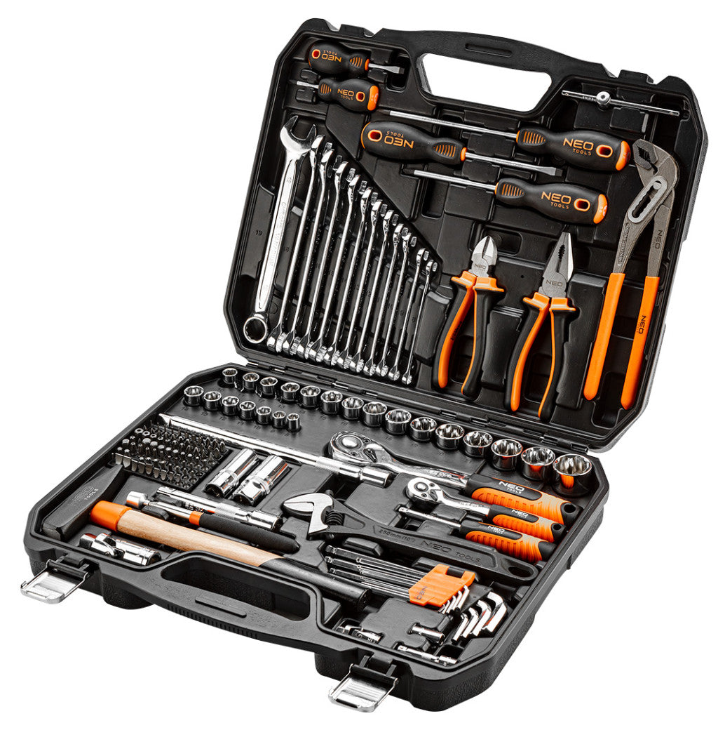 NEO TOOLS Szerszámkészlet 143db 25 év garanciával 08-945