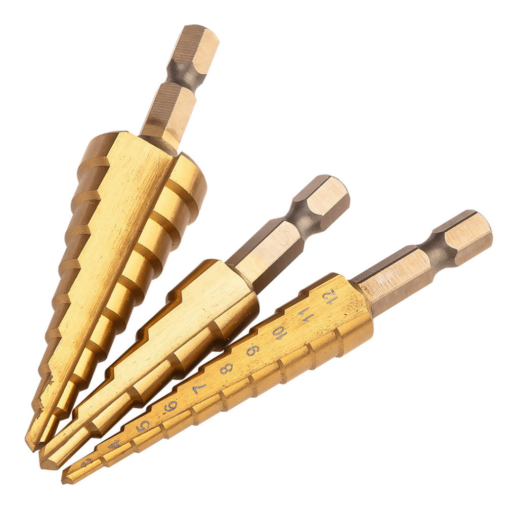 NEO TOOLS Lépcsős fúrókészlet, 3db-os, HSS-Titán, 3-20mm, hatszög szárral 08-948
