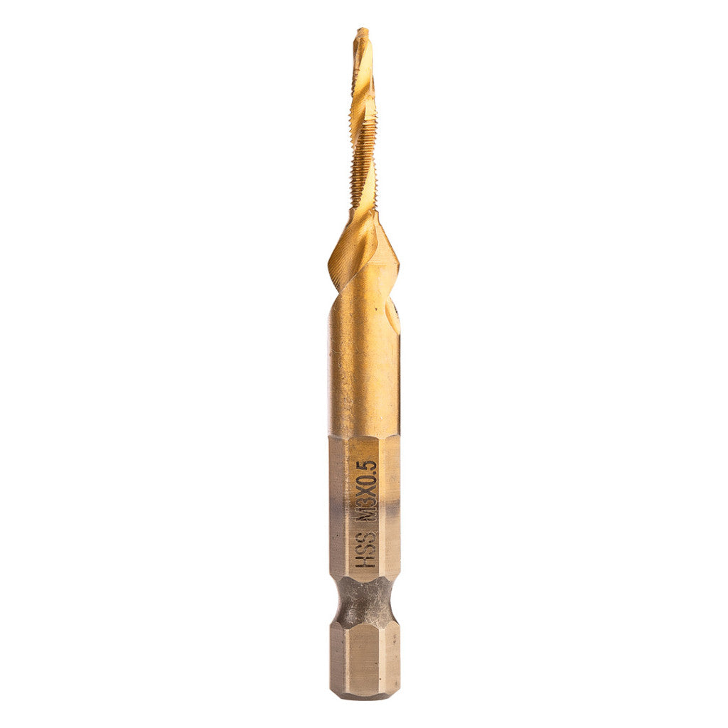 NEO TOOLS Gépi menetfúró, 2az1ben előfúró éllel, HSS-Titán, M3X0,5mm, hatszög szárral 08-949