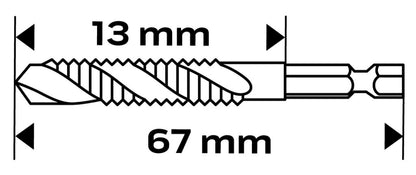 NEO TOOLS Gépi menetfúró, 2az1ben előfúró éllel, HSS-Titán, M5X0,8mm, hatszög szárral 08-952