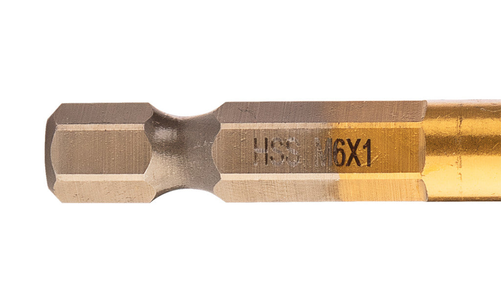 NEO TOOLS Gépi menetfúró, 2az1ben előfúró éllel, HSS-Titán, M6X1mm, hatszög szárral 08-953