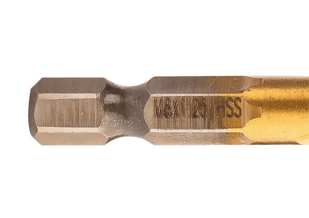 NEO TOOLS Gépi menetfúró, 2az1ben előfúró éllel, HSS-Titán, M8X1,25mm, hatszög szárral 08-954