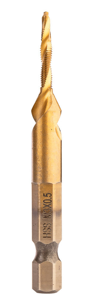 NEO TOOLS Gépi menetfúró készlet, 2az1ben előfúró éllel, HSS-Titán, M3-M10, 6db, hatszög szárral 08-959
