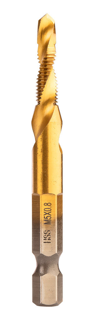 NEO TOOLS Gépi menetfúró készlet, 2az1ben előfúró éllel, HSS-Titán, M3-M10, 6db, hatszög szárral 08-959