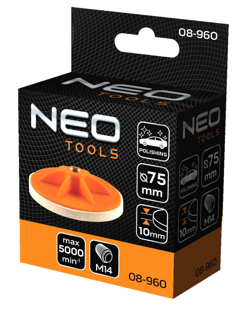 NEO TOOLS Polírkorong, filc, 75x10mm, M14 08-960