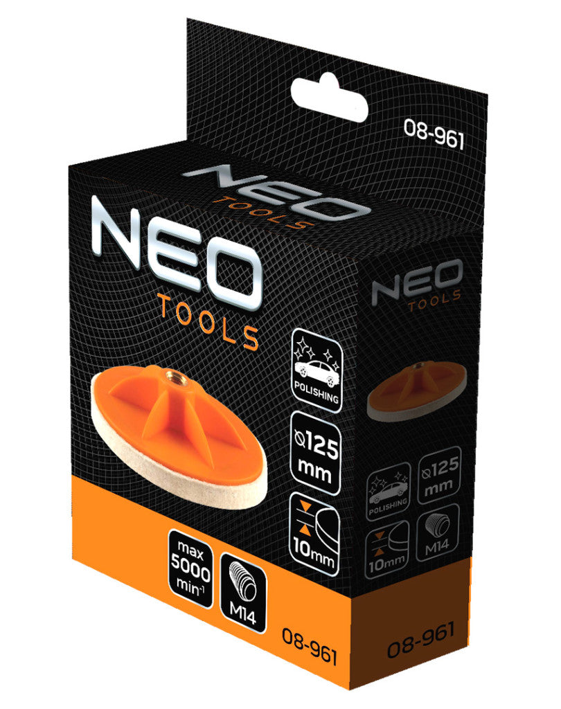 NEO TOOLS Polírkorong, filc, 125x10mm, M14 08-961