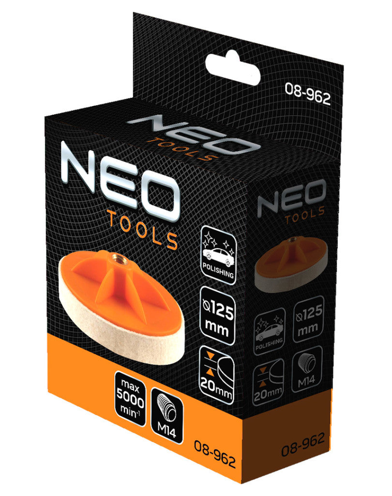 NEO TOOLS Polírkorong, filc 125x20mm, M14 08-962