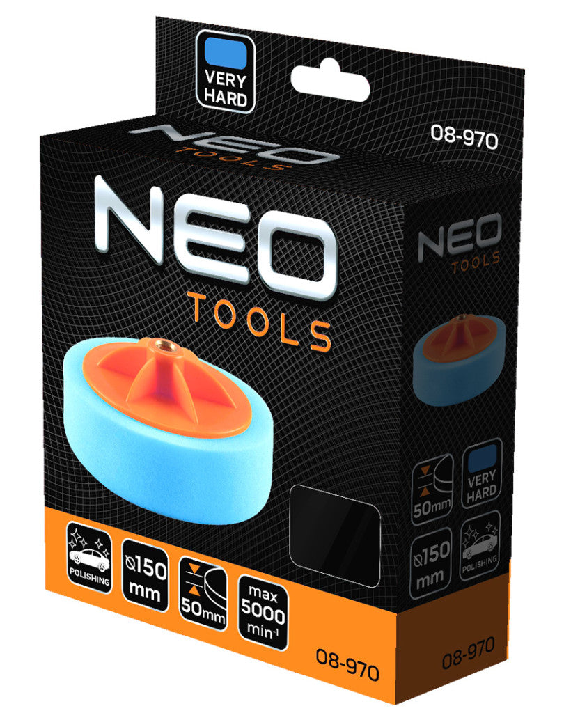 NEO TOOLS Polírkorong 150x50mm, nagyon keméyn szivacs, M14 08-970