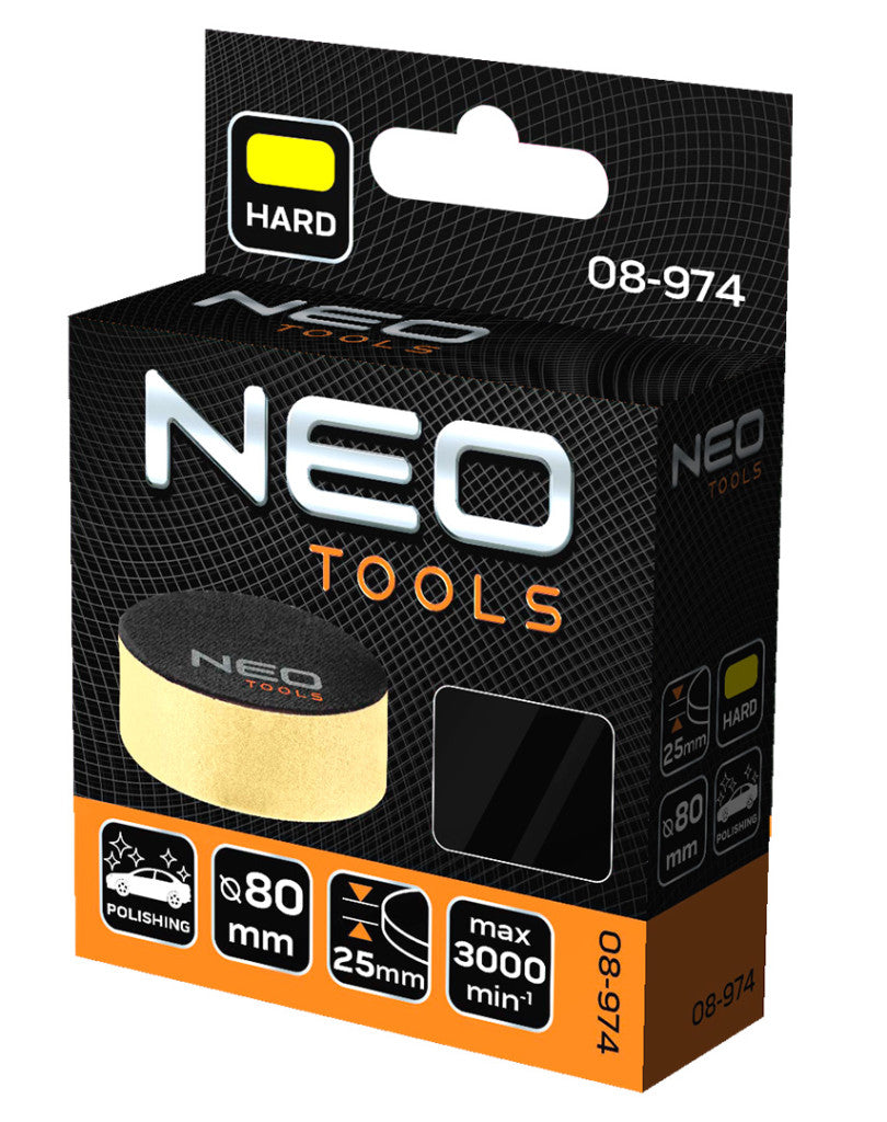 NEO TOOLS Polírkorong 80x25mm, kemény szivacs 08-974