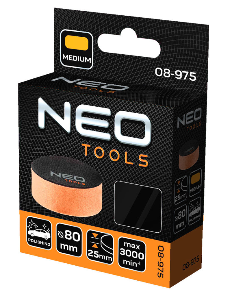 NEO TOOLS Polírkorong 80x25mm, közepes keménységű szivacs 08-975