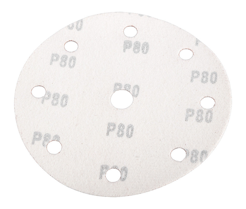 NEO TOOLS Csiszolókorong tépőzáras 150mm, P80, 9 lyukkal, 5db, 04-721-hez 08-992