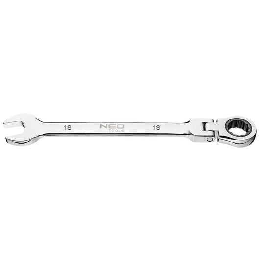 NEO TOOLS Racsnis, csuklós csillag-villáskulcs 19mm 25 év garanciával 09-061