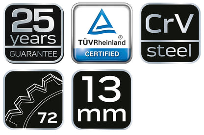 NEO TOOLS Racsnis csillag-villáskulcs 13mm 25 év garanciával 09-065