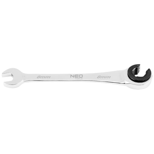 NEO TOOLS Racsnis csillag-villáskulcs, félig nyitott, 8mm 25 év garanciával 09-255