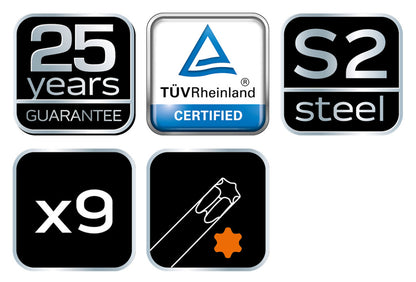 NEO TOOLS Torxkulcs készlet, T10-T50, 9db, színes, lyukas 25 év garanciával 09-518